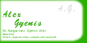 alex gyenis business card